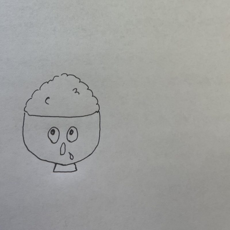 手描きのごはん茶碗のイラスト