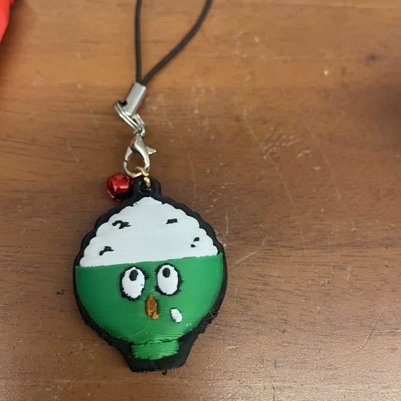 イラストから制作したごはん茶碗のキーホルダー