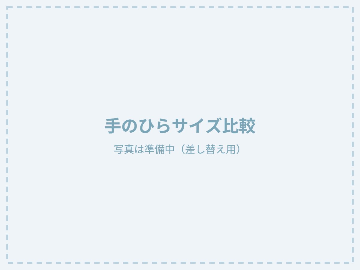 手のひらにのせたキーホルダー