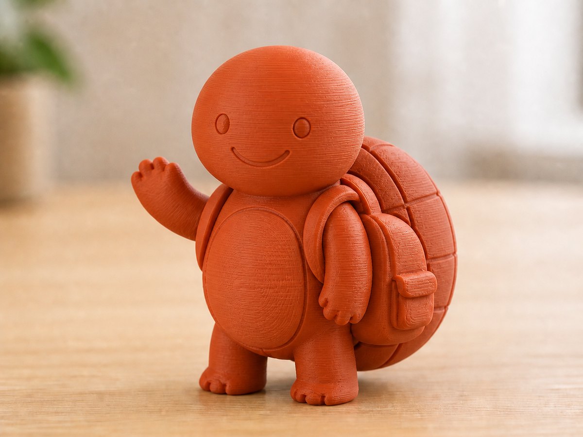 カメ:単色で仕上げた場合